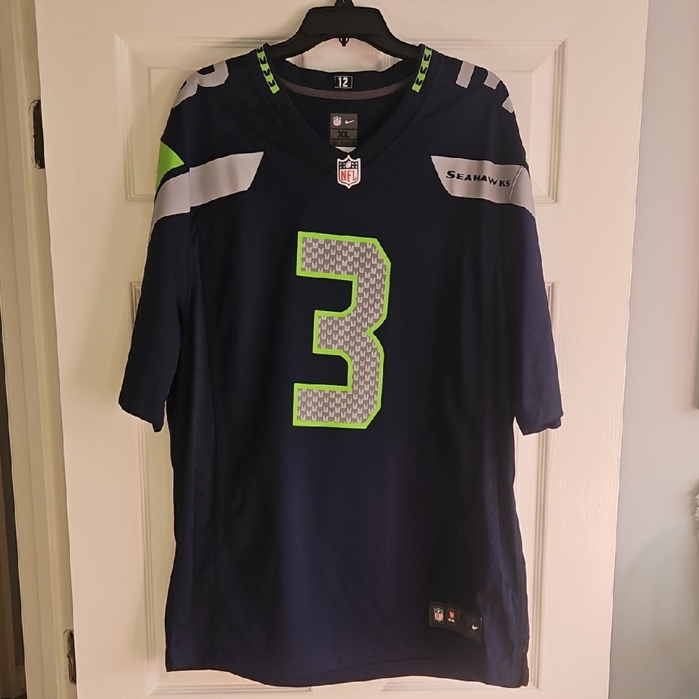 Nike Men's NFL Jersey, Navy, Seattle Seahawks, Russell Wilson 3
